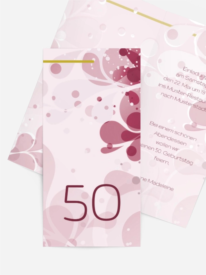 Geburtstagskarte Einladung Floral 50 Geburtstagskarte Einladung Floral 50