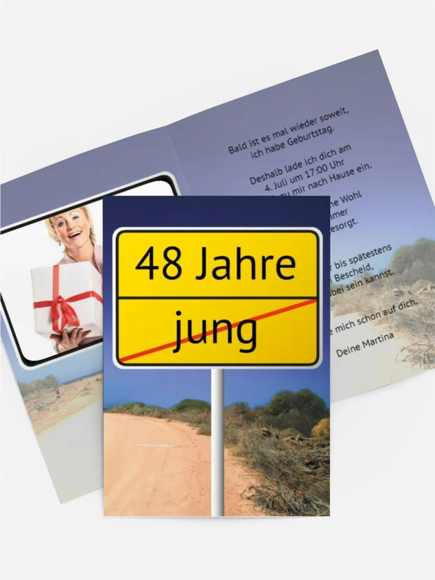 Einladung zum Geburtstag Straßenschild Foto