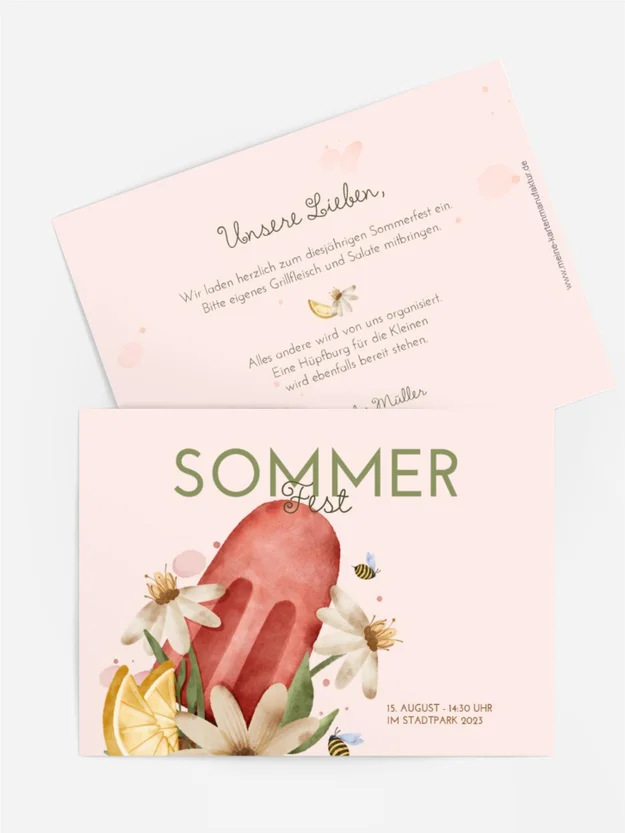 Sommerfest Einladung Eislutscher