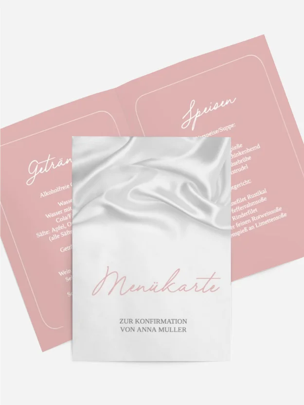 Menükarte Konfirmation Heiliger Schleier