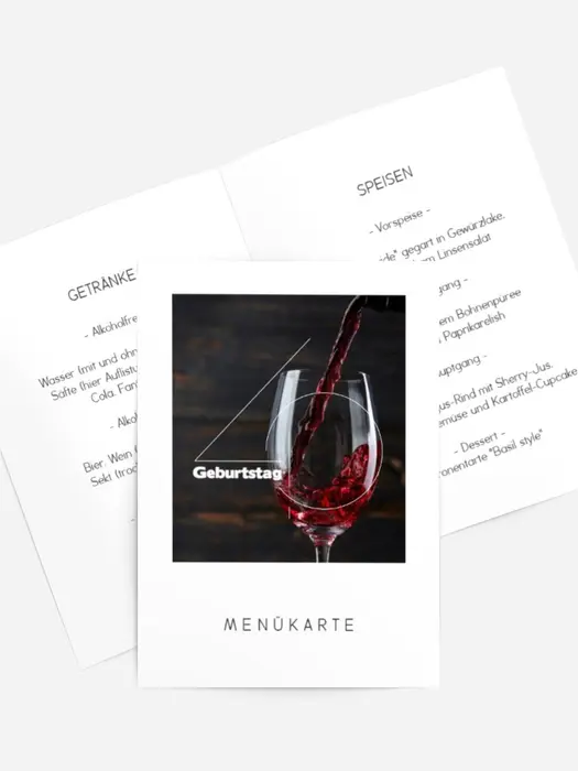 Menükarte Geburtstag Dezentes Alter