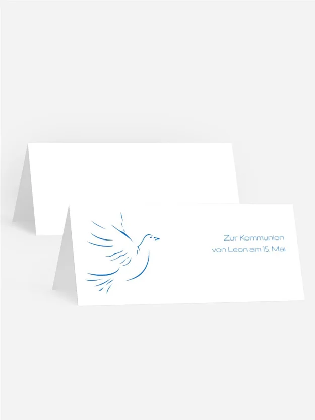 Tischkarte Kommunion Pigeon