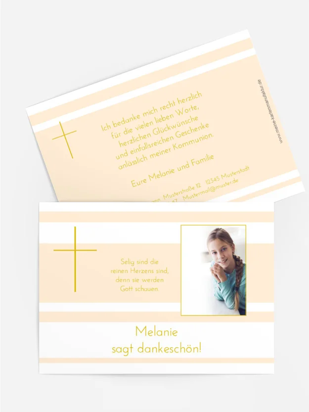 Kommunion Dankeskarte Kreuz