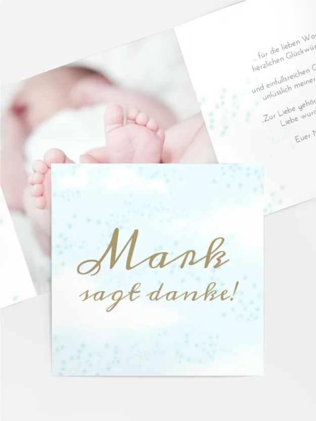 Baby Dankeskarte Im Himmel geboren