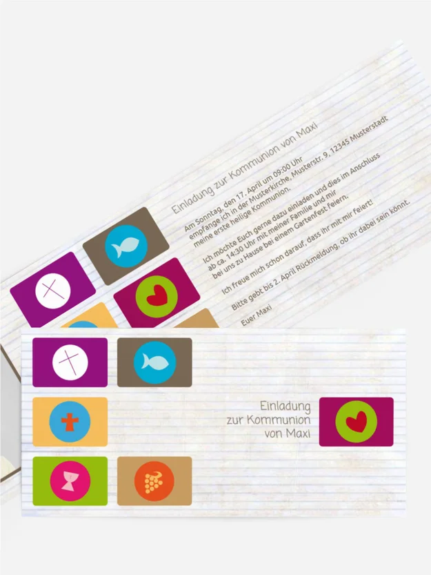 Einladung Kommunion buttons Einladung Kommunion buttons