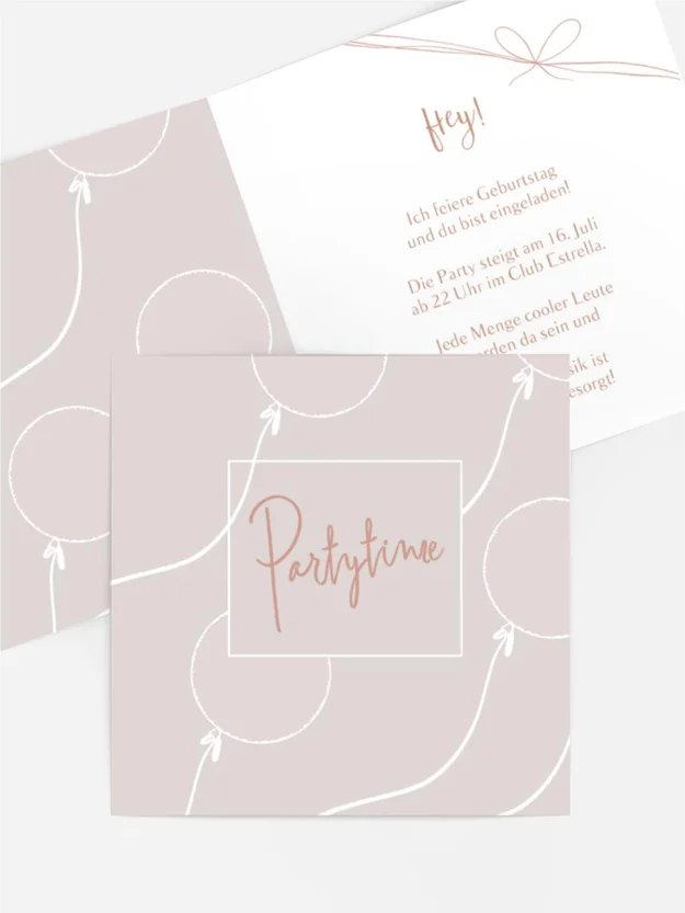 Geburtstagseinladung Linienballon