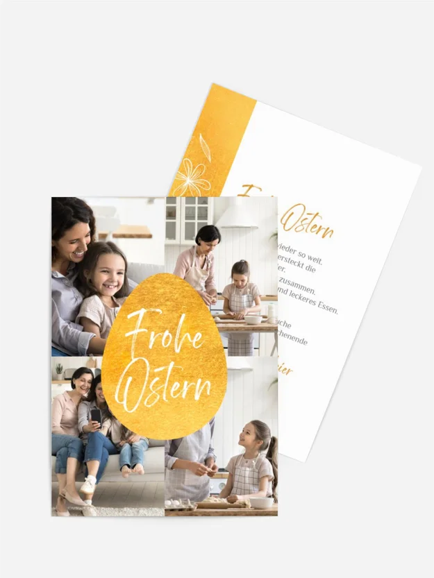 Osterkarte Goldene Eier