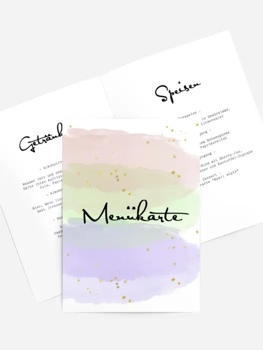 Menükarte Geburtstag Regenbogenfluss