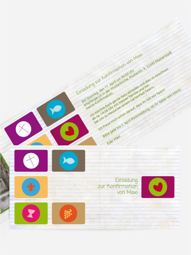 Einladung Konfirmation buttons Einladung Konfirmation buttons