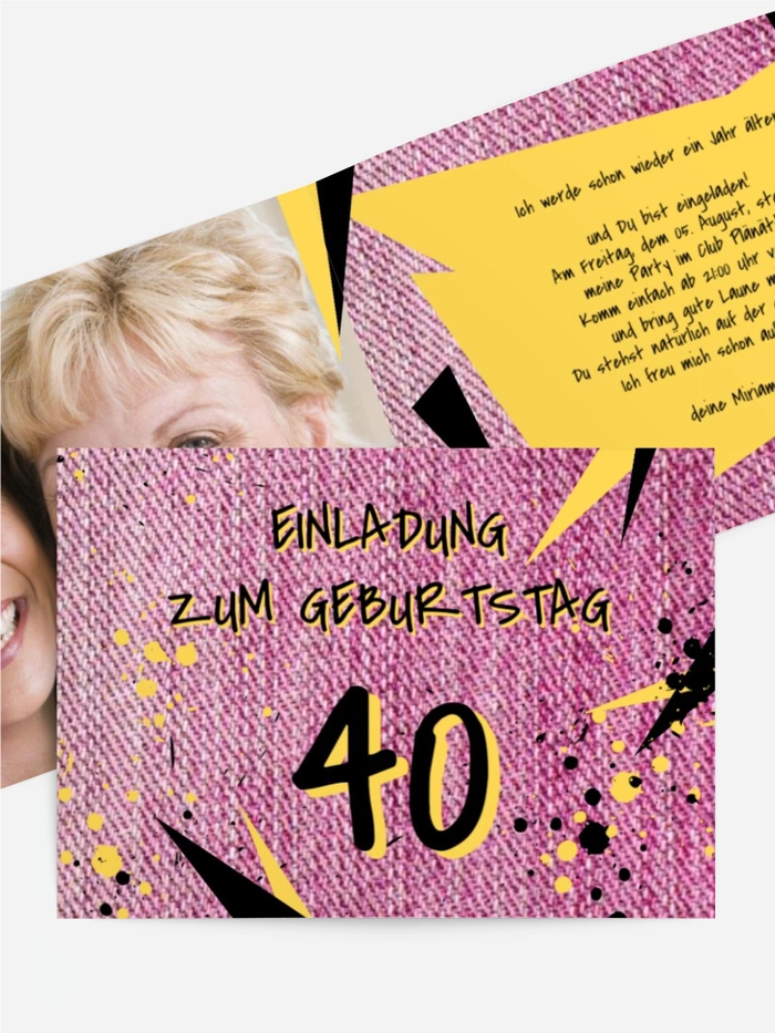 Einladung zum Geburtstag Jeans Style 40 Foto
