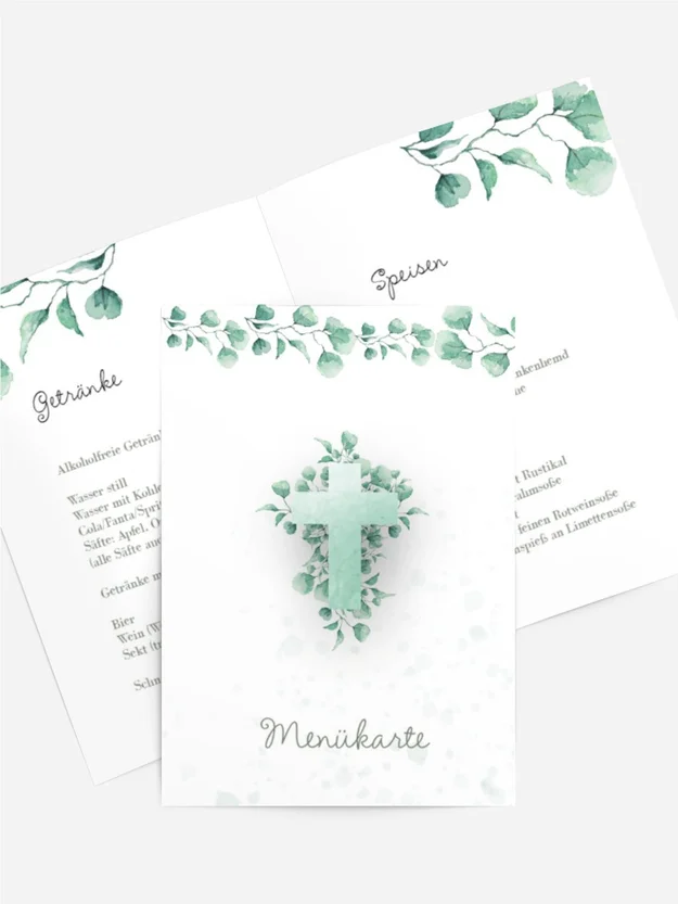 Menükarte Konfirmation Frühlingstag