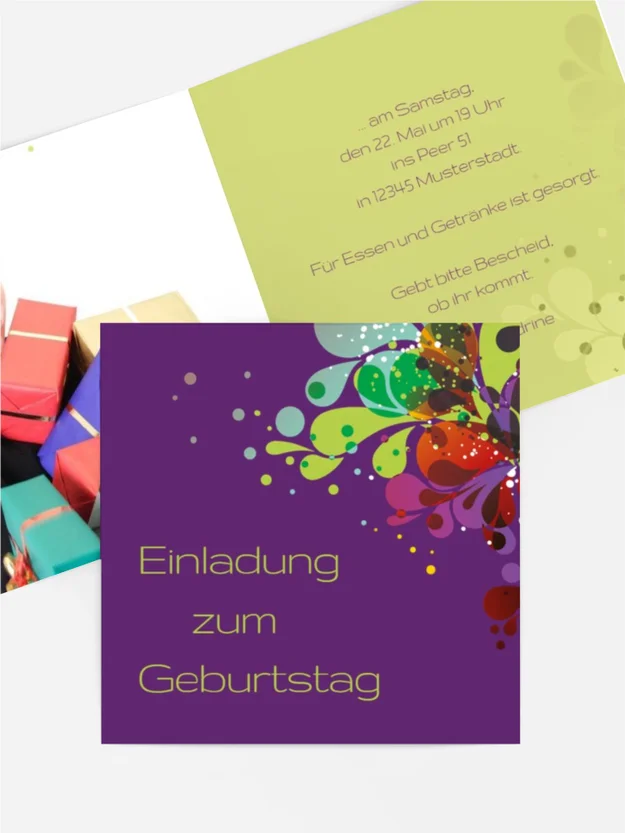 Geburtstag Einladung Farbenspiel Foto