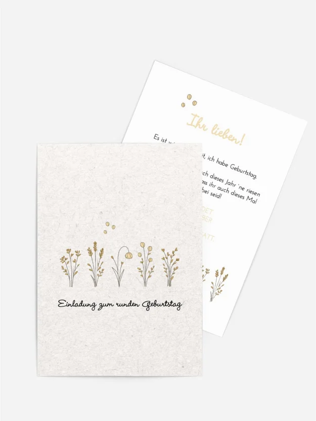 Geburtstagseinladung Blumenreihen