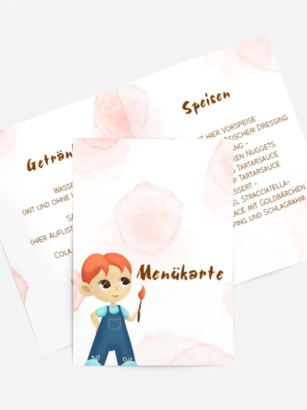 Menükarte Geburtstag Künstler Glück