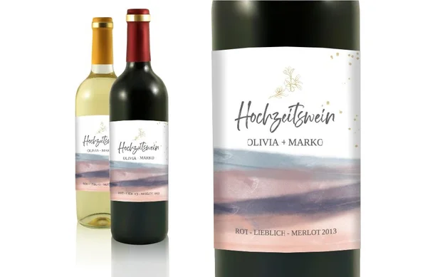 Hochzeit Flaschenetiketten Wüstenlichter