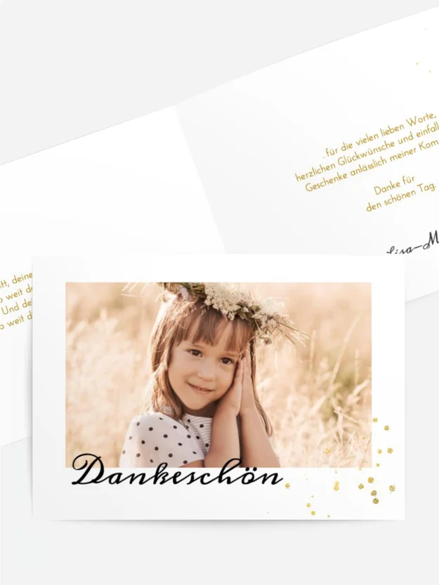 Dankeskarte Kommunion Stummer Blick