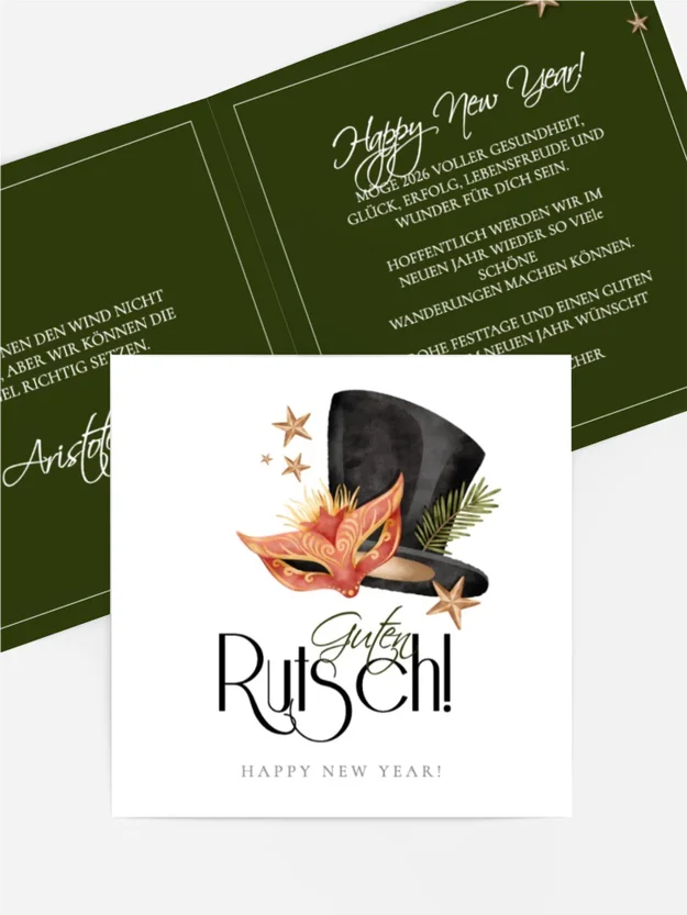 Neujahrskarte  Neujahrsmaskerade