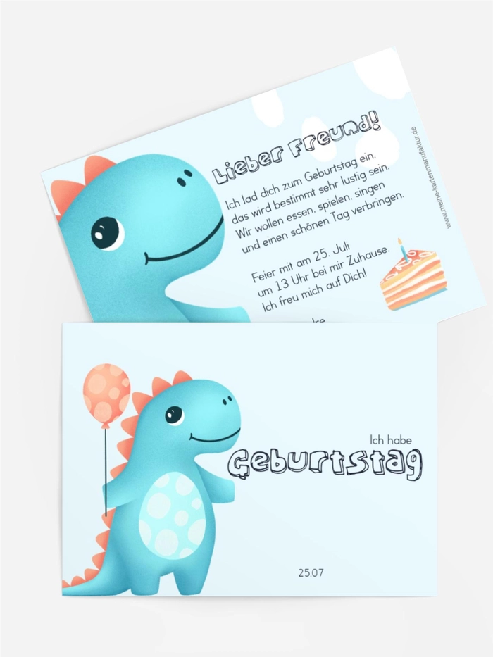 Geburtstag blauer Dinosaurier