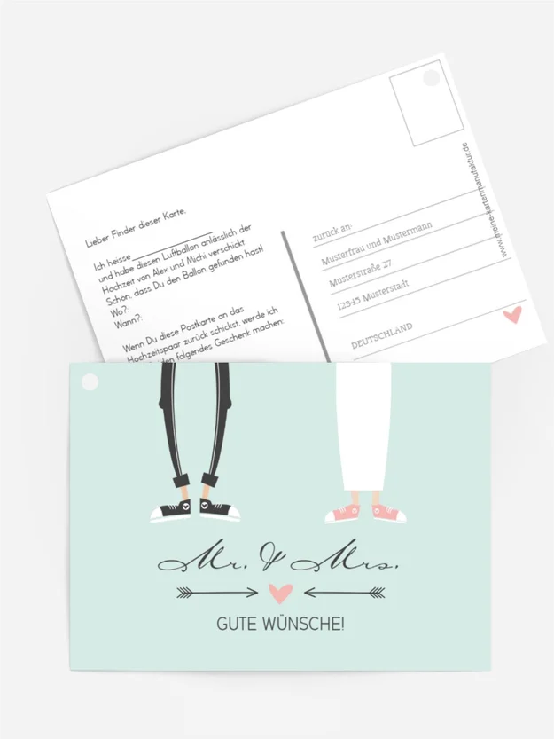 Ballonkarte zur Hochzeit Pärchen Ballonkarte zur Hochzeit Pärchen