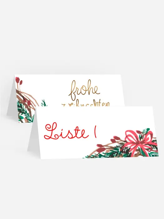 Weihnachtstischkarte Weihnachtskranz