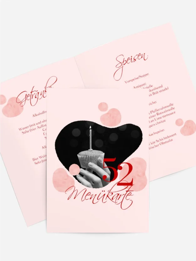 Menükarte Geburtstag  Fotospot