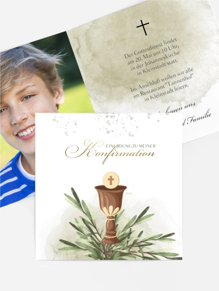 Einladungskarte Konfirmation Kelch Einladungskarte Konfirmation Kelch