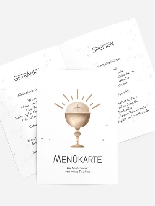 Menükarte Konfirmation Die wichtigsten Attribute