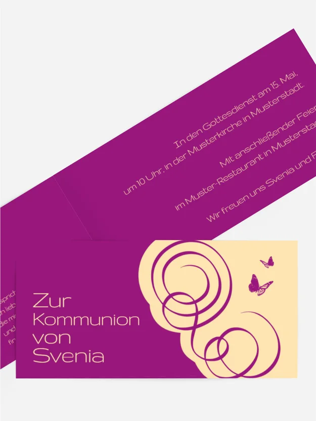 Kommunionseinladung Butterfly