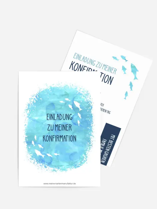 Einladungskarte Konfirmation Blaue Lagune