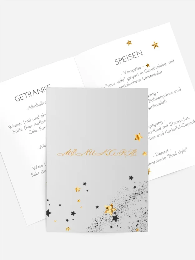 Menükarte Geburtstag Sternenzauber