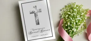 Einladungskarte zur Beerdigung Unvergessen