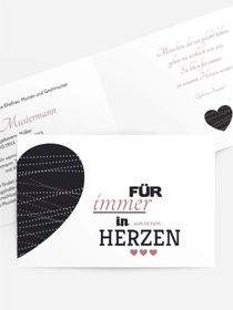 Trauerkarte Herz quer