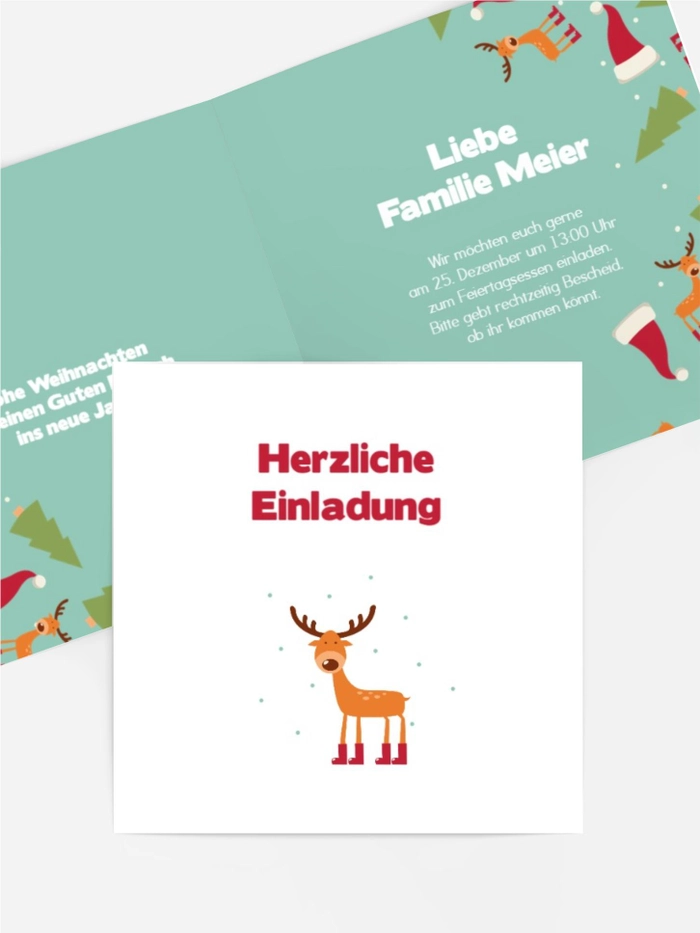 Einladung Weihnachten Attribute von Santa Einladung Weihnachten Attribute von Santa