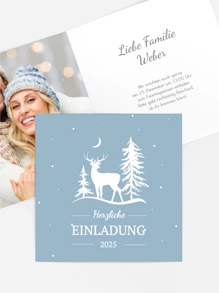 Fotoeinladung Weihnachten Waldgeschichte