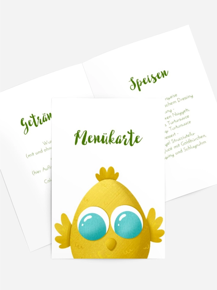 Menükarte Geburtstag Lustiges Huhn Menükarte Geburtstag Lustiges Huhn
