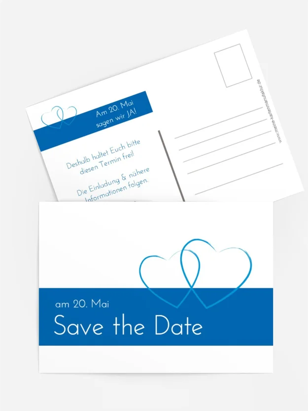 Save the Date Karte Herzensband Save the Date Karte Herzensband