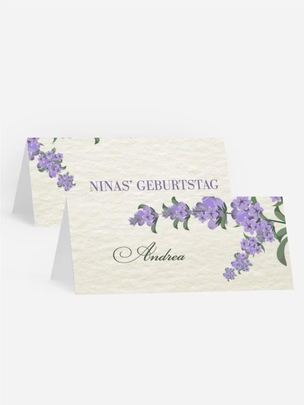 Tischkarte Geburtstag Papierblumen