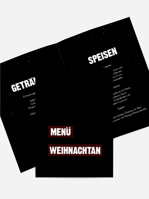 Menükarte Weihnachten Festliche Tänze