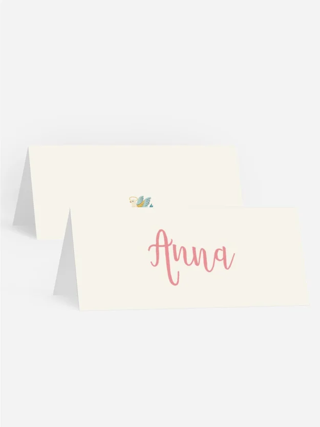 Tischkarte Firmung Vögel in Blumen