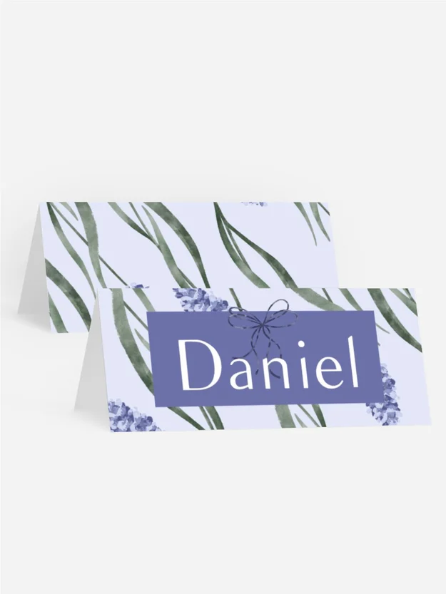 Tischkarte Taufe Lavendelblüte Tischkarte Taufe Lavendelblüte