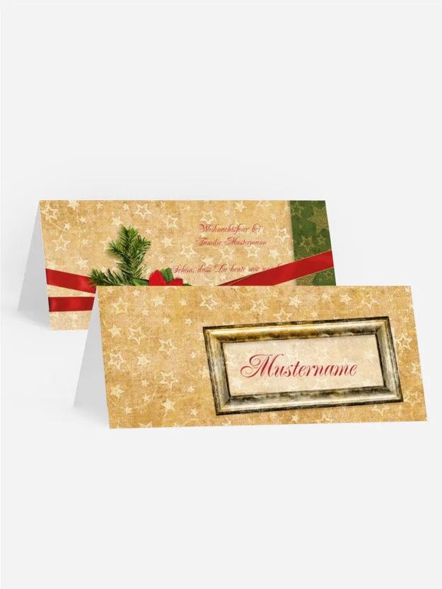 Tischkarte Goldenes Geschenk
