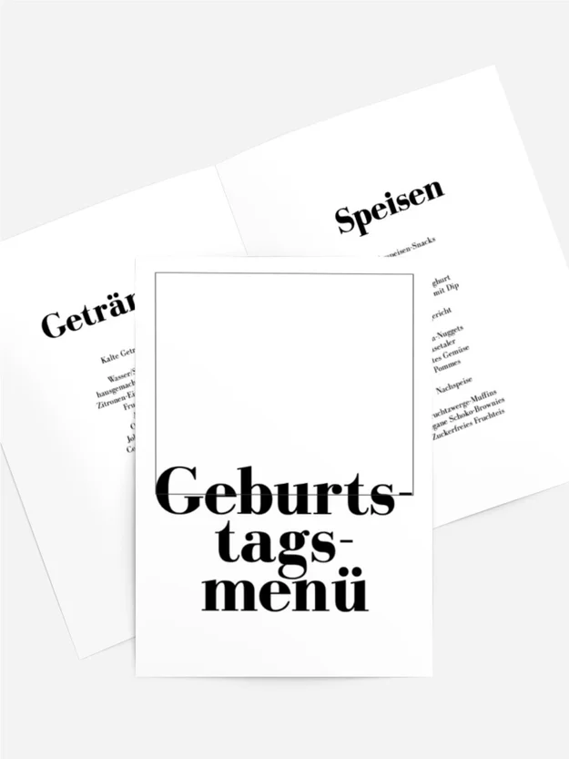 Menükarte Geburtstag Solar light