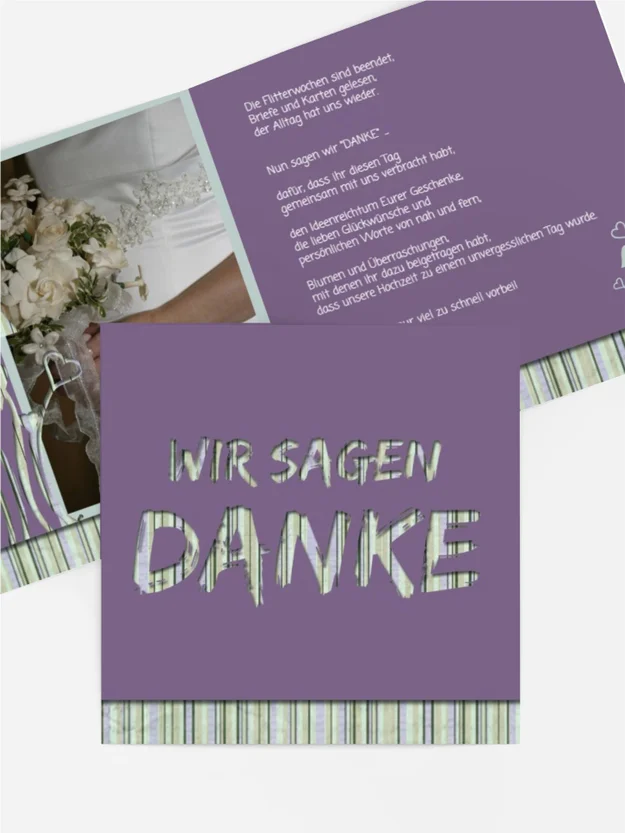Dankeskarte Hochzeit "Wir heiraten"