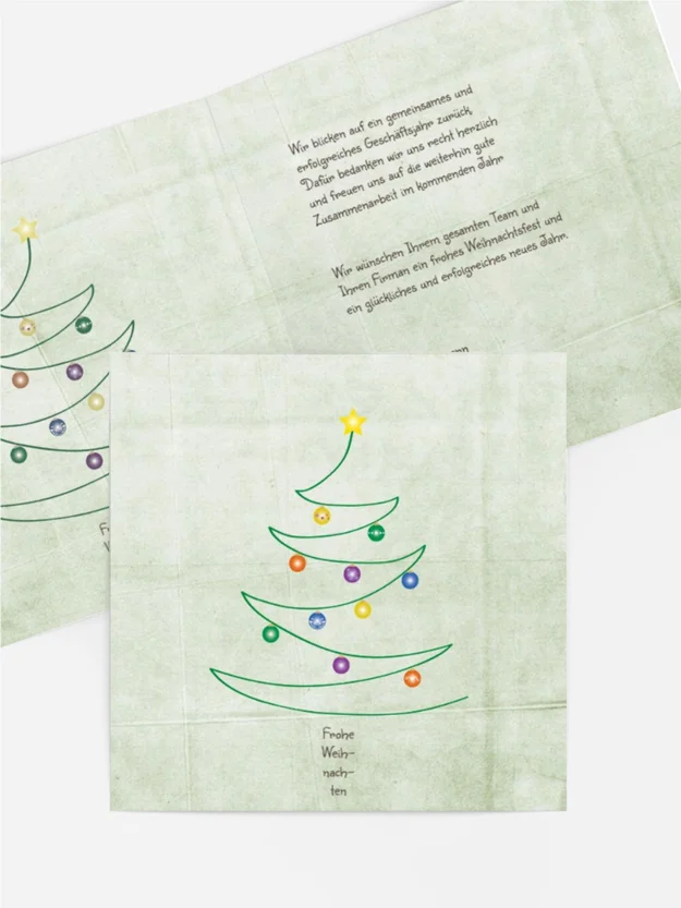 Grußkarte Geschäftlich Weihnachtsbaum Grußkarte Geschäftlich Weihnachtsbaum