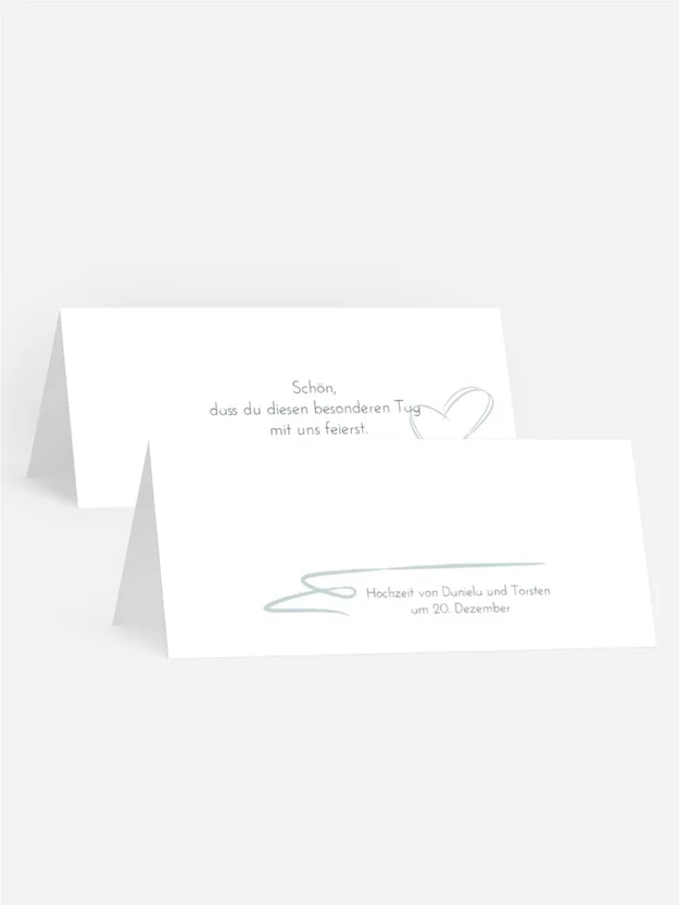 Tischkarte Doppelherz