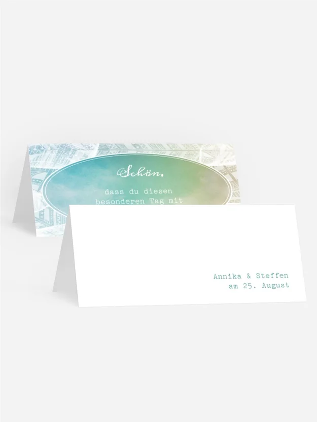 Hochzeit Tischkarte Federleicht