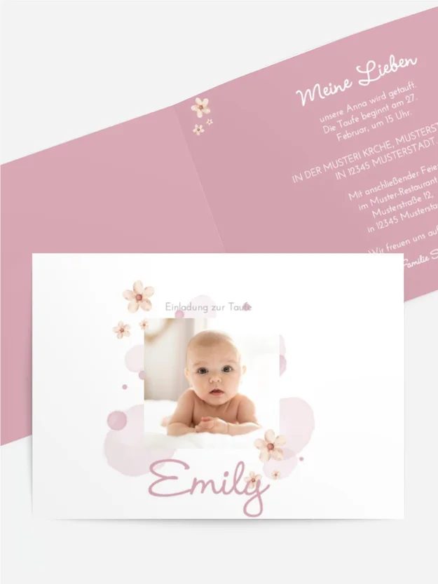 Einladungskarte Taufe Kleine Puppe Einladungskarte Taufe Kleine Puppe