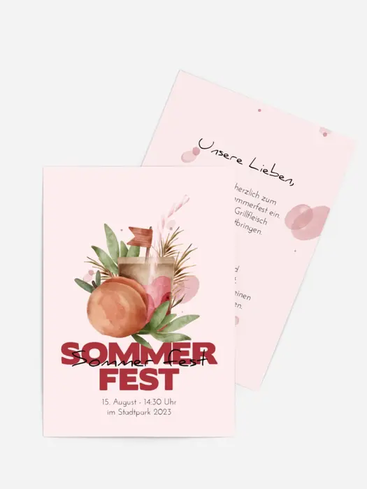 Sommerfest Einladung Pfirsichcocktail Sommerfest Einladung Pfirsichcocktail