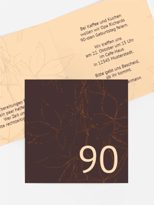 Geburtstagseinladung Herbst 90 Geburtstagseinladung Herbst 90