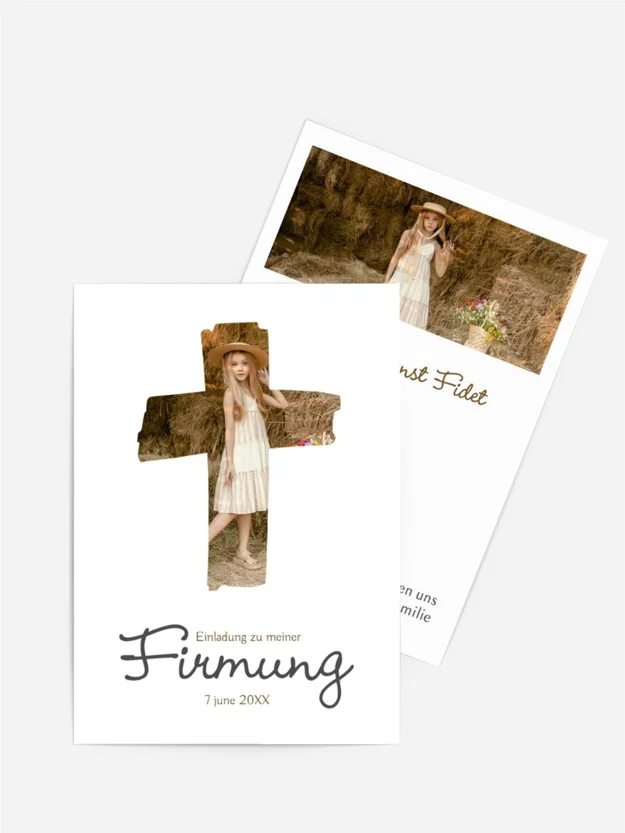 Einladungskarte Firmung Transparentes Kreuz
